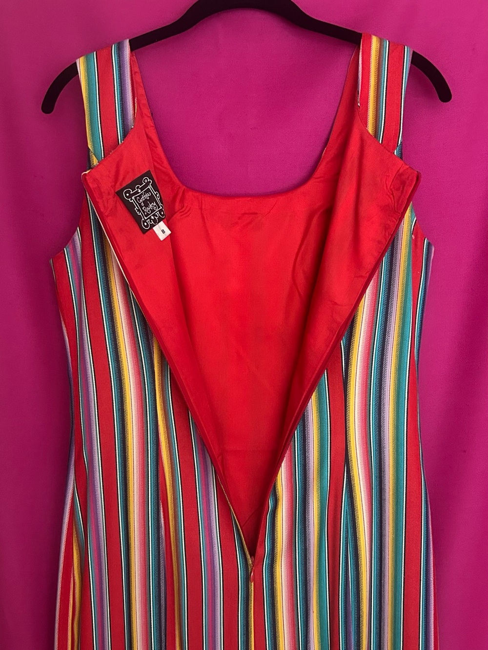 Cynthia Rowley Serape Stripe Maxi Dress Vintage Early 1990’s - Picture 3 of 7